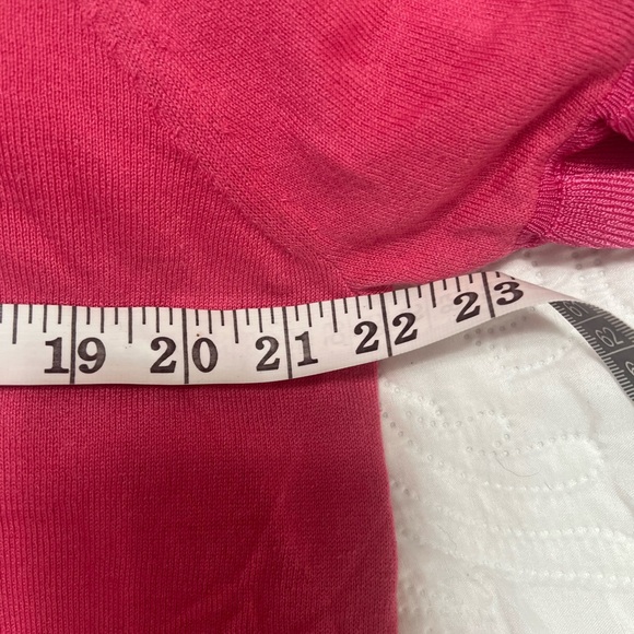 Kate Spade Hot Pink Daisy Collar Short Sleeve Medium Lightweight Silk Blend - Picture 10 of 12